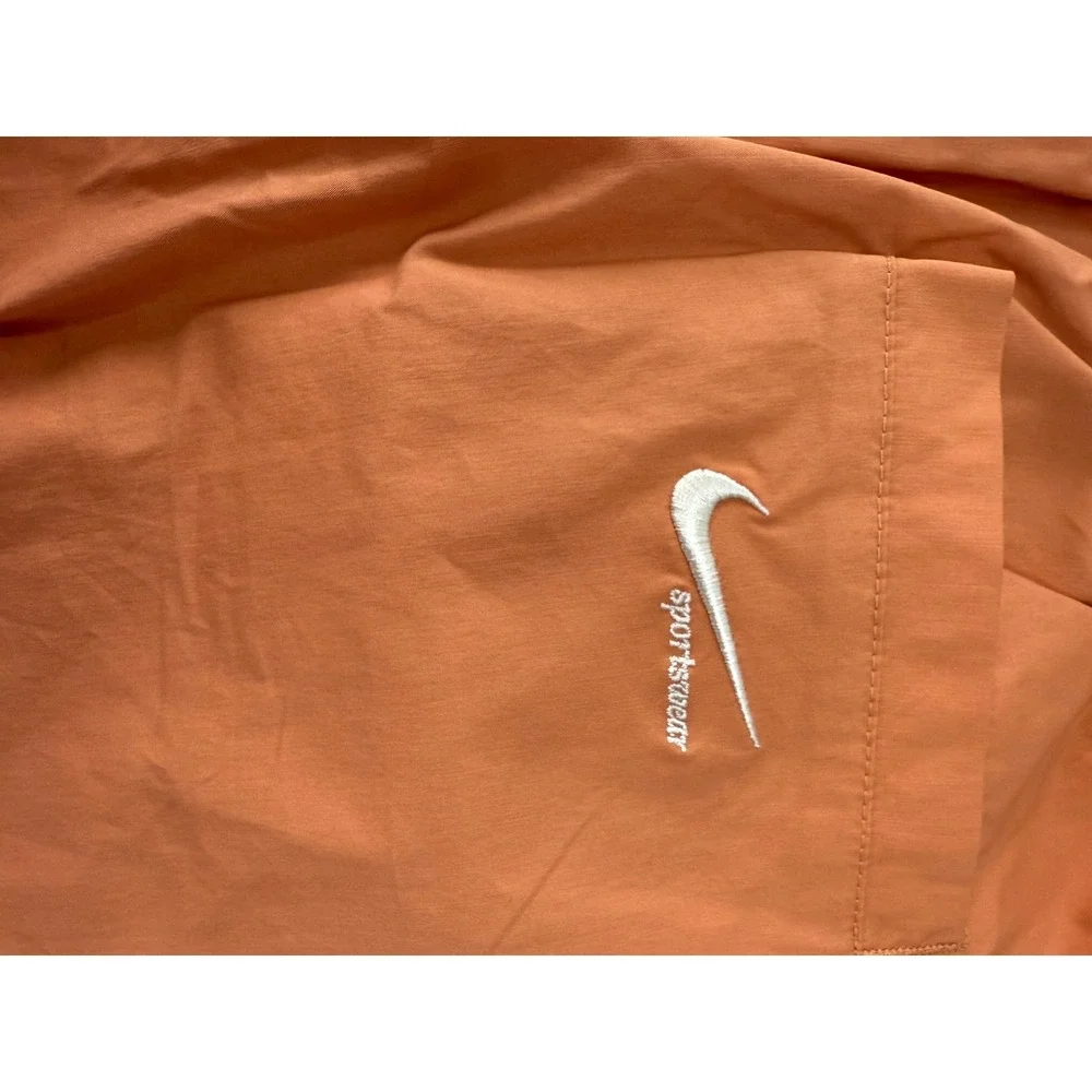 Nike Pleated Womens Loose Fit Mid Rise Woven Pants Monarch Orange Small NEW